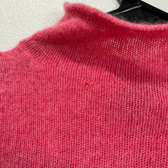 Kinross Cashmere Pink Mock Neck Button Cardigan Soft Cozy Minimalist XS - Picture 7 of 8